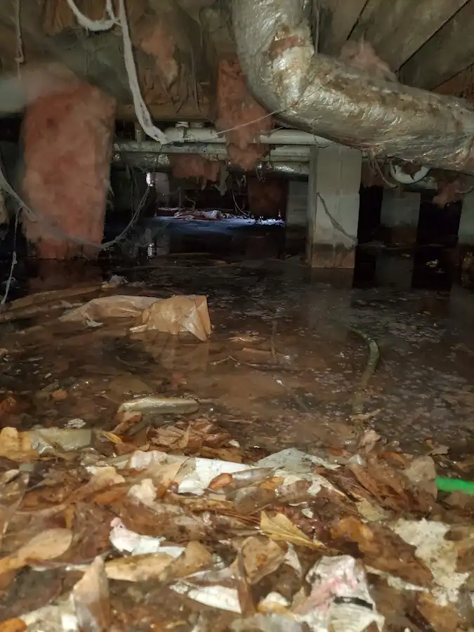 Crawl space flood assessment for Commercial Water Damage Restoration in Meriden